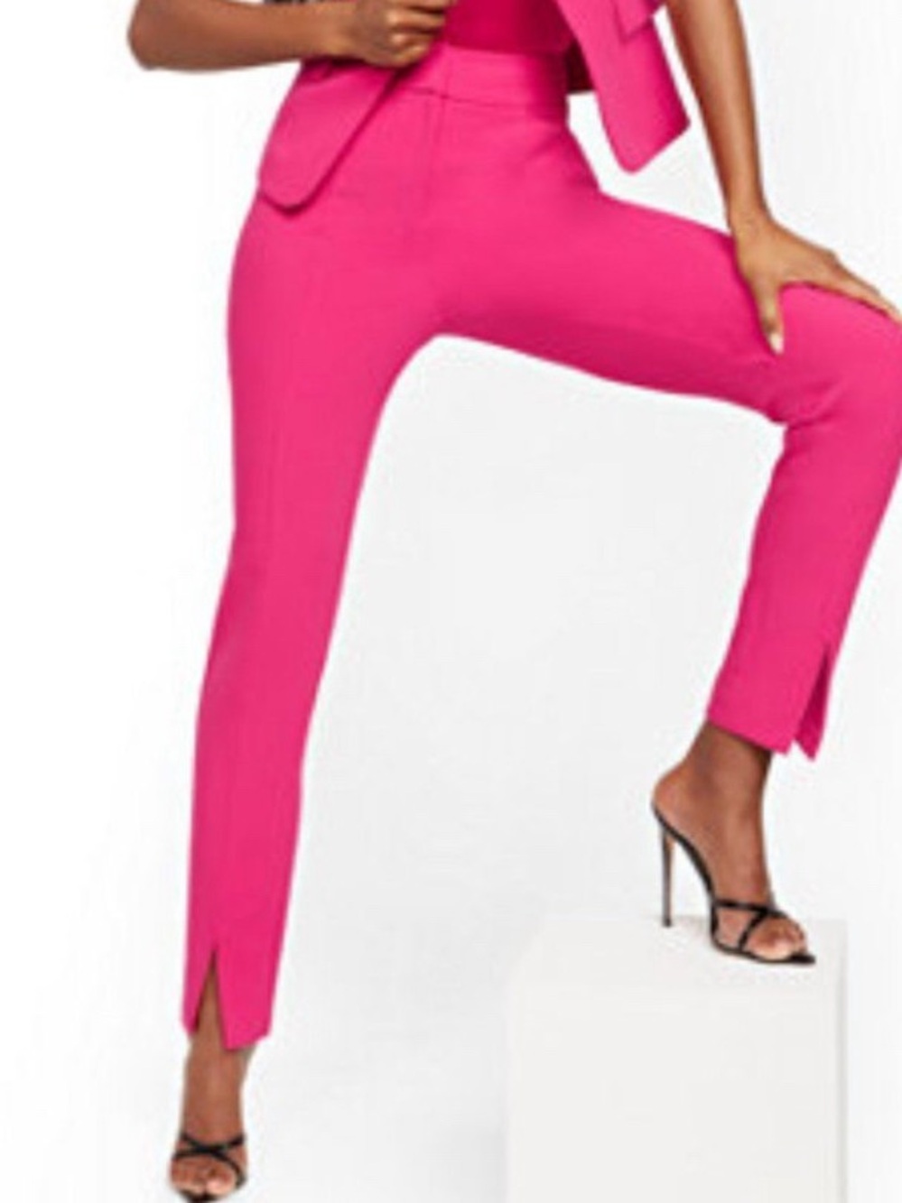 New York & Company Fuchsia Cropped Skinny Ankle Pants